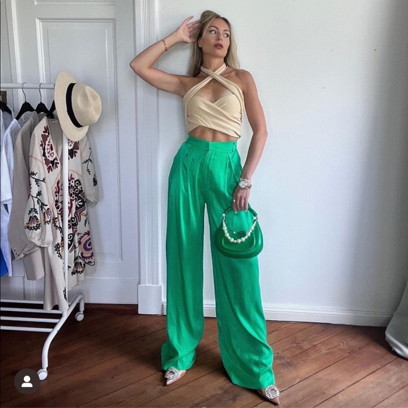 Zara 2 set satin effect full length pants and blazer - Picture 12 of 15